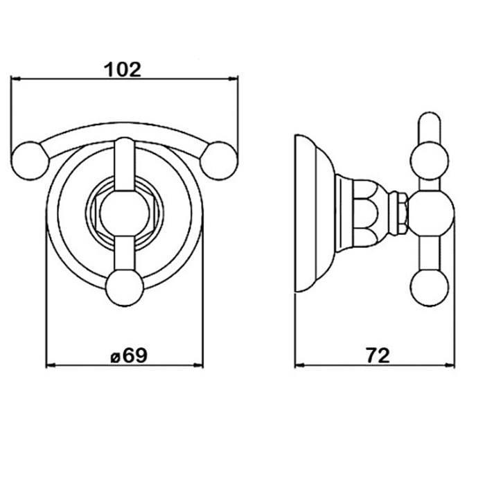 Nicolazzi Onice Крючок двойной, цвет хром 1481CR09O