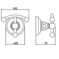 Nicolazzi Onice Крючок двойной, цвет хром 1481CR09O