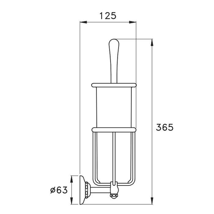 Stella Italica Ершик настенный с керамической колбой 1052, цвет хром IT10017CR00