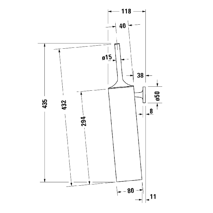 Duravit Starck T Туалетный ершик настенный, цвет черный матовый 0099464600