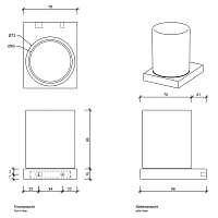 Decor Walther Contract CT WMG Стакан настенный, цвет черный матовый 0651860