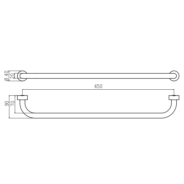 Emco Rondo2 Держатель полотенец, 45 см, цвет хром 4560 001 45