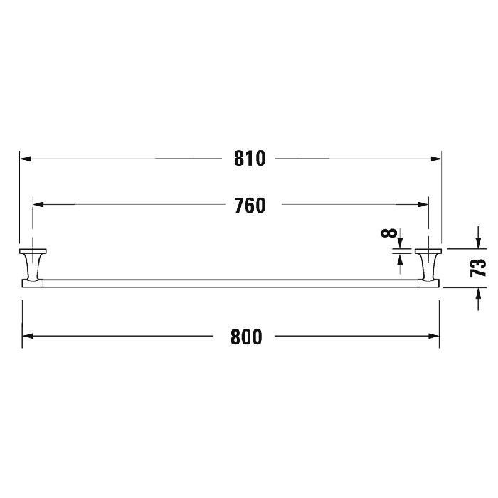Duravit Starck T Полотенцедержатель настенный 80 cм, цвет хром 0099431000