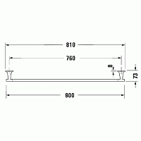 Duravit Starck T Полотенцедержатель настенный 80 cм, цвет хром 0099431000