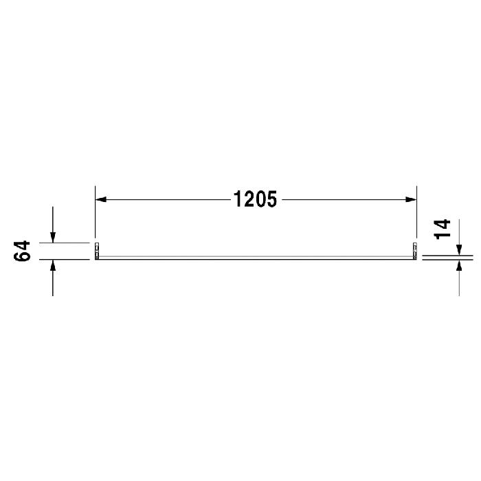 Duravit Vero Полотенцедержатель с квадратным сечением для умывальника, цвет: хром 0030471000