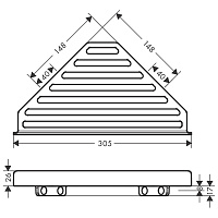 Hansgrohe AddStoris Угловая корзинка подвесная 30,5x15,7 см, цвет: бронза 41741140