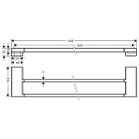 Hansgrohe AddStoris Полотенцедержатель подвесной двойной 64,8  см, латунь цвет: графит 41743340