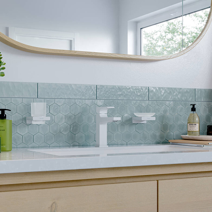 Hansgrohe AddStoris Стакан для зубных щеток подвесной, матовое стекло, латунь цвет: белый 41749700