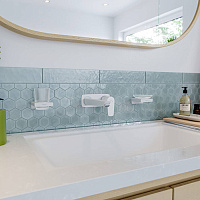 Hansgrohe AddStoris Стакан для зубных щеток подвесной, матовое стекло, латунь цвет: белый 41749700