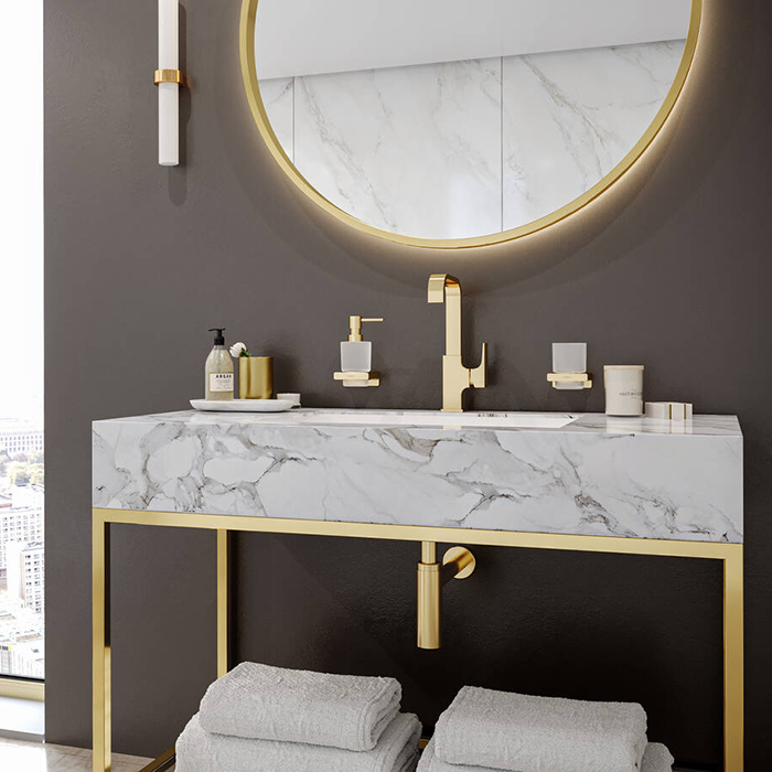 Hansgrohe AddStoris Стакан для зубных щеток подвесной, матовое стекло, латунь цвет: золото 41749990