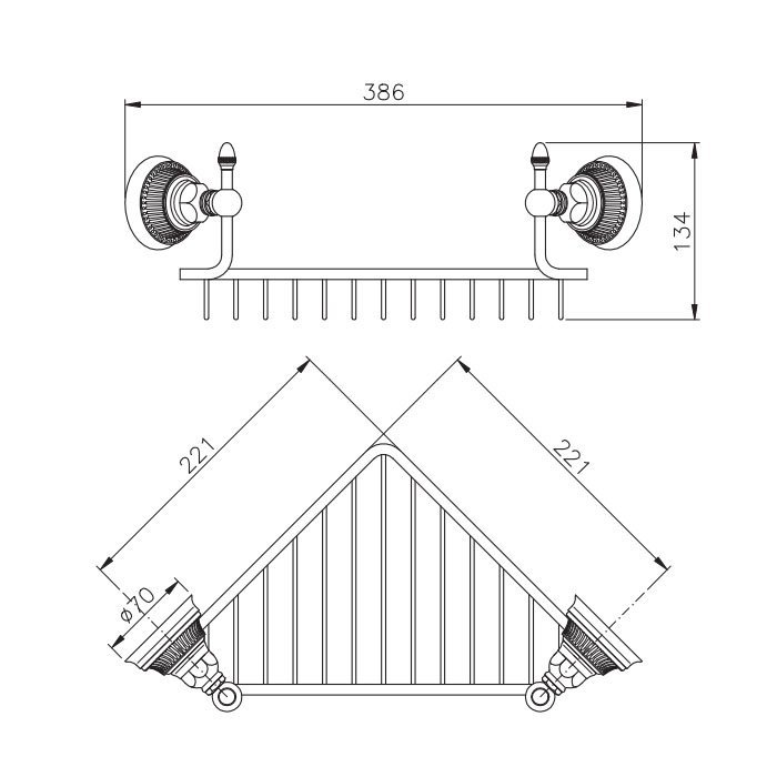Nicolazzi Impero Полочка-решетка, цвет хром 1495CR36