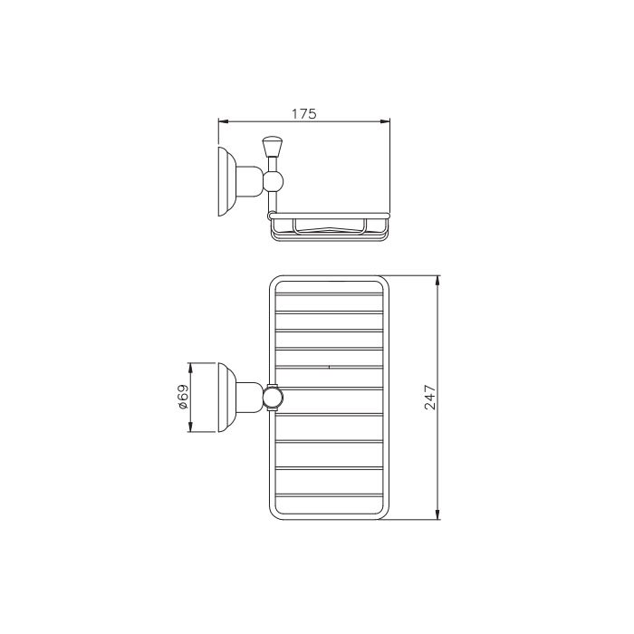 Nicolazzi Onice Полочка-решетка прямоугольная, цвет хром 1493CR09O