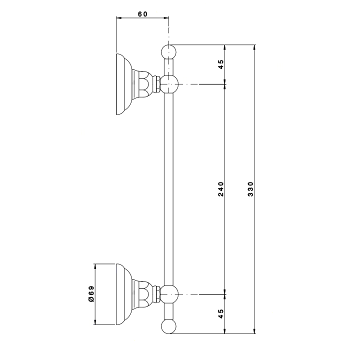 Nicolazzi Accessori Полотенцедержатель 30 см, цвет тёмная бронза 1483DB