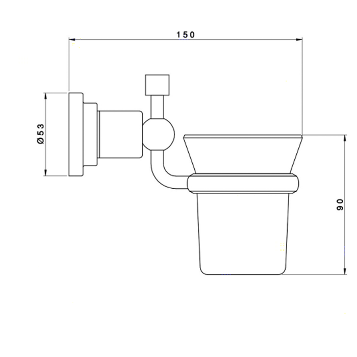 Nicolazzi Monte Croce Стакан для зубных щеток подвесной, стеклянный матовый, цвет: хром 1488CR27