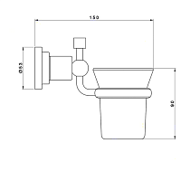 Nicolazzi Monte Croce Стакан для зубных щеток подвесной, стеклянный матовый, цвет: хром 1488CR27