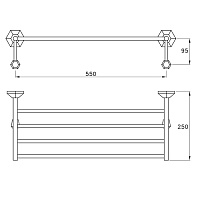 Stella Eccelsa Полочка для полотенец, 1066, цвет: хром EC 10019 CR00