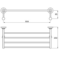 Stella Italica Полочка для полотенец, 1066, цвет: хром IT 10019 CR00