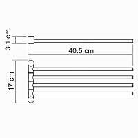 Wasserkraft Держатель полотенец четверной K-1034