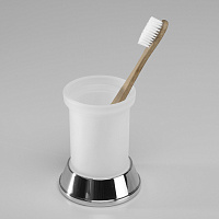 Wasserkraft K-2400 Стакан для зубных щеток, стеклянный матовый, цвет: хром K-2428