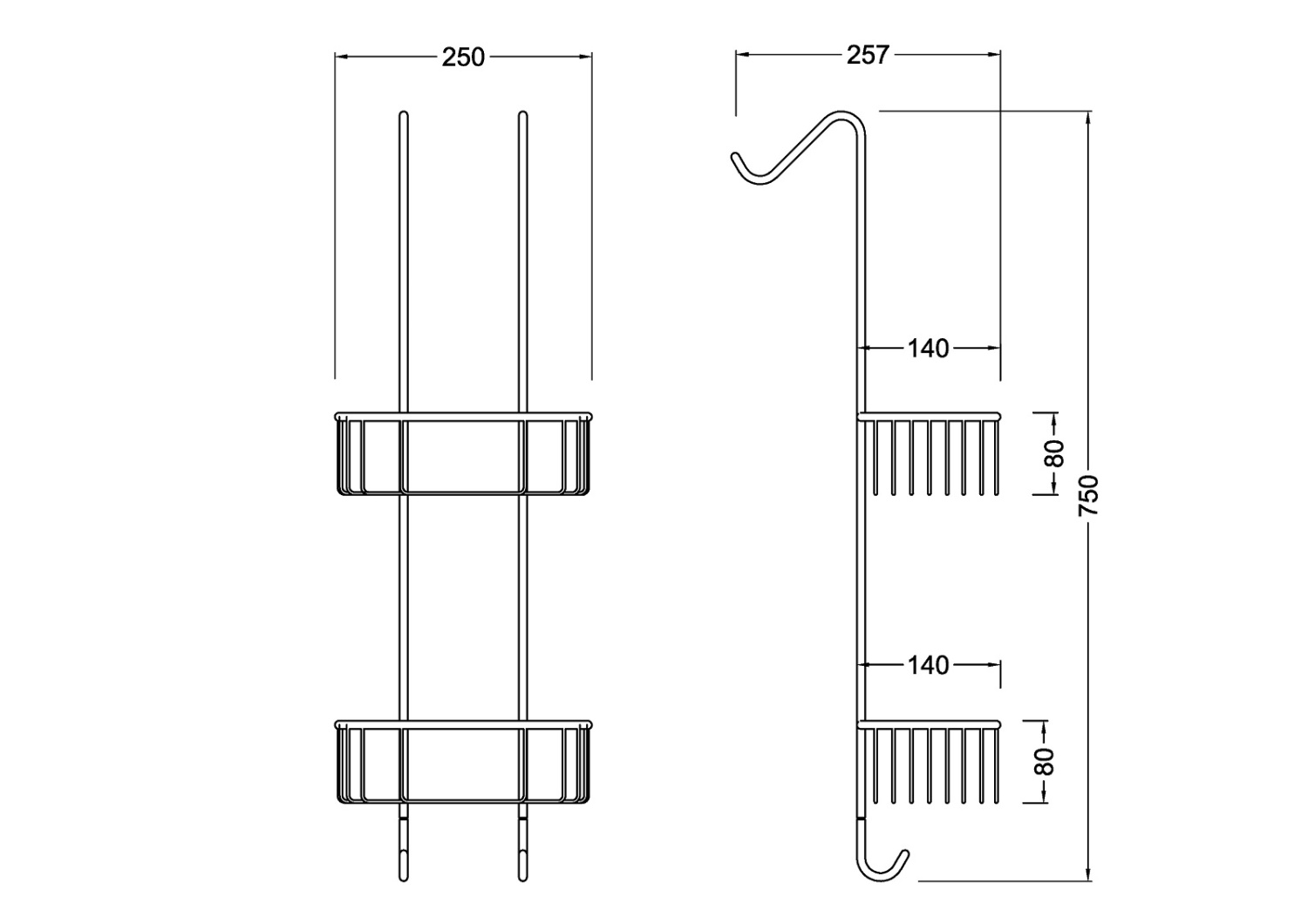 Timo Nelson Полка двойная для ванной комнаты, цвет: хром 150084/00