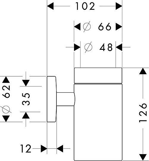 Hansgrohe Logis Стакан для зубных щеток подвесной, матовое стекло, латунь цвет: хром 40518000