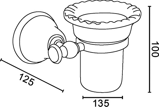 TW Harmony 109 Подвесной cтакан, керамический, цвет: хром TWHA109cr