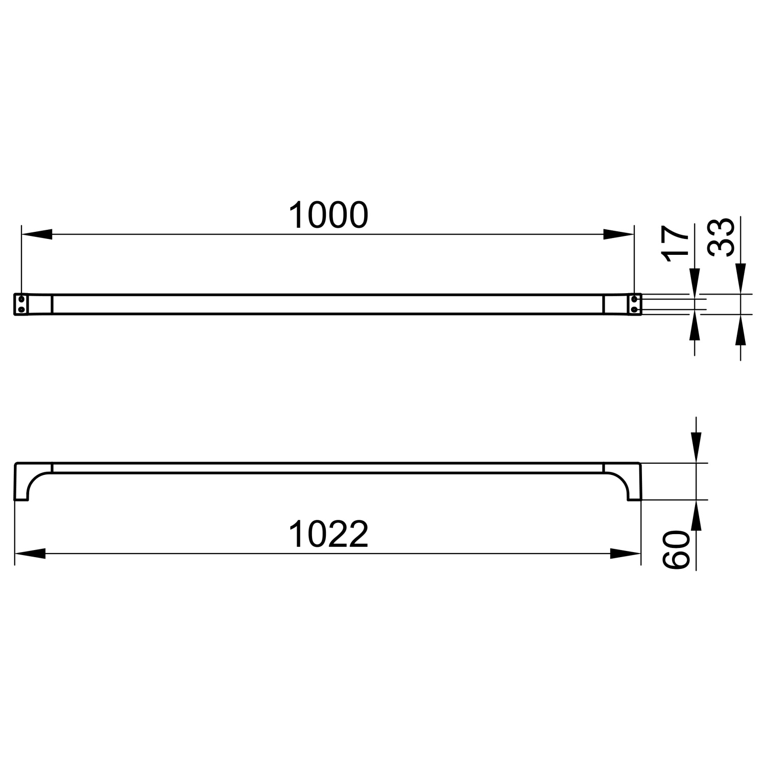Keuco Edition 11 Полотенцедержатель 102,2 см, подвесной, цвет: хром 11101 011000