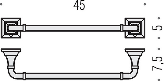 Colombo Design Portofino Полотенцедержатель 45см, подвесной. цвет: chrome B3210.CR