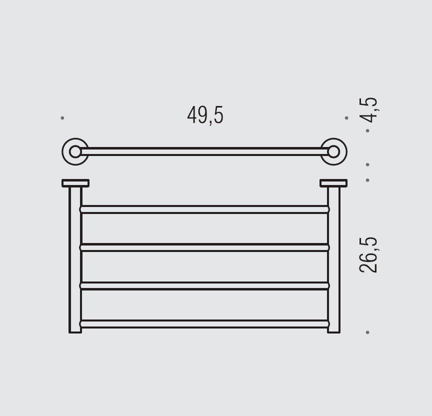 Colombo Design Plus Полка для полотенец 49,5x26,5 см, цвет: chrome W4987.CR