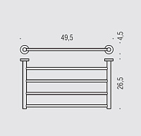 Colombo Design Plus Полка для полотенец 49,5x26,5 см, цвет: chrome W4987.CR