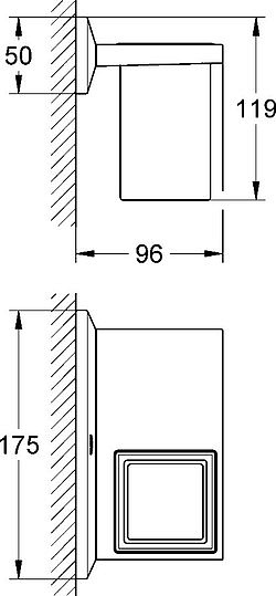 Grohe Allure Brilliant Стакан для ванны, подвесной, с полочкой, цвет: хром 40503000