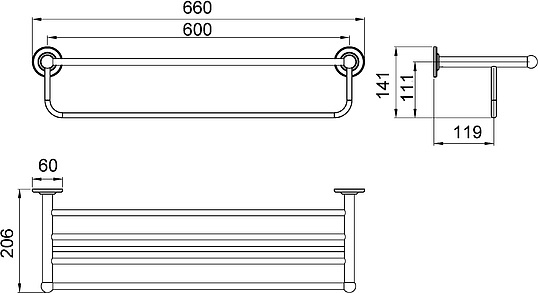 Timo Nelson Полка для полотенец, цвет: хром 150058/00