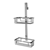 3SC Appy Полочка-корзинка двойная 25х12хh57 см, подвесная на стекло, цвет: хром APPY2SL
