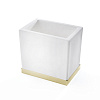 3SC Mood Deluxe Стакан настольный, композит Solid Surface, цвет: белый мат./золото Lucido MDW03AGD