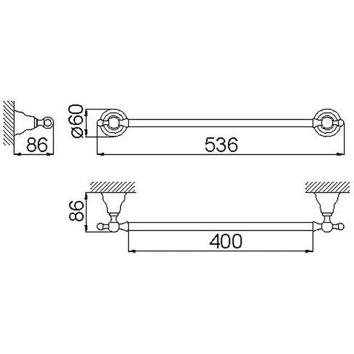 Cisal Arcana Полотенцедержатель 40 см, цвет: 24K Gold AR09010024