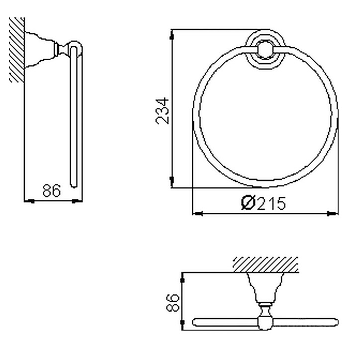 Cisal Arcana Полотенцедержатель кольцо, цвет: 24K Gold AR09022024