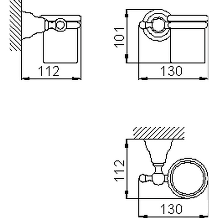Cisal Arcana Стакан подвесной керамический, цвет: 24K Gold AR09050024