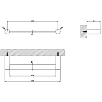 Gessi 316 Accessories Полотенцедержатель 30 см, подвесной, цвет: steel brushed 54797#239