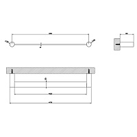 Gessi 316 Accessories Полотенцедержатель 45 см, подвесной, цвет: brushed black metal pvd 54800#707