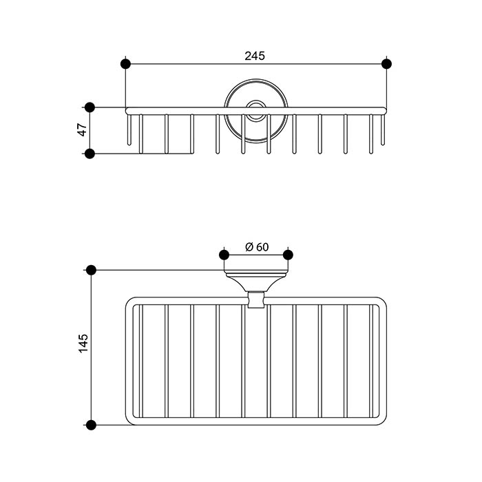 Bongio Fleur Полочка подвесная 24,5х14,5xh5 см, цвет: хром 11013CR00