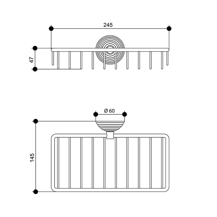 Bongio Impero Полочка подвесная 24,5х14,5xh5 см, цвет: хром 06013CR00