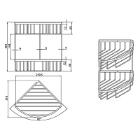 Bongio Полочка двойная угловая 26х21xh28,1 см, цвет: хром 30021CR00