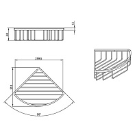 Bongio Полочка угловая 30х21xh7 см, цвет: хром 30011CR00