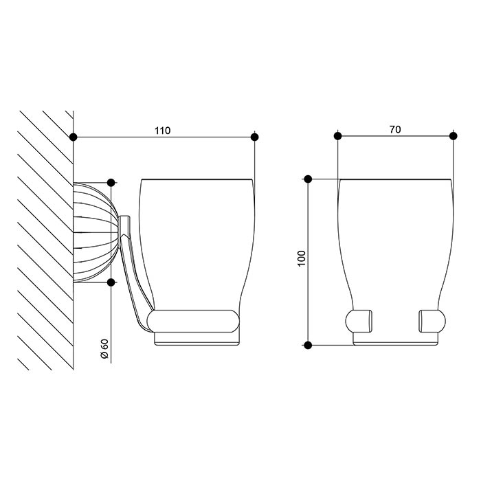 Bongio Radiant Стакан для зубных щеток подвесной, стеклянный матовый, цвет: золото 24К 02014OR00