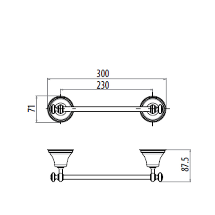 Gattoni Vivaldi Полотенцедержатель 30 см, цвет хром 2717/ABC0