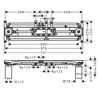 Axor Shower Heaven Скрытая часть для 1200/300 4jet 10922180