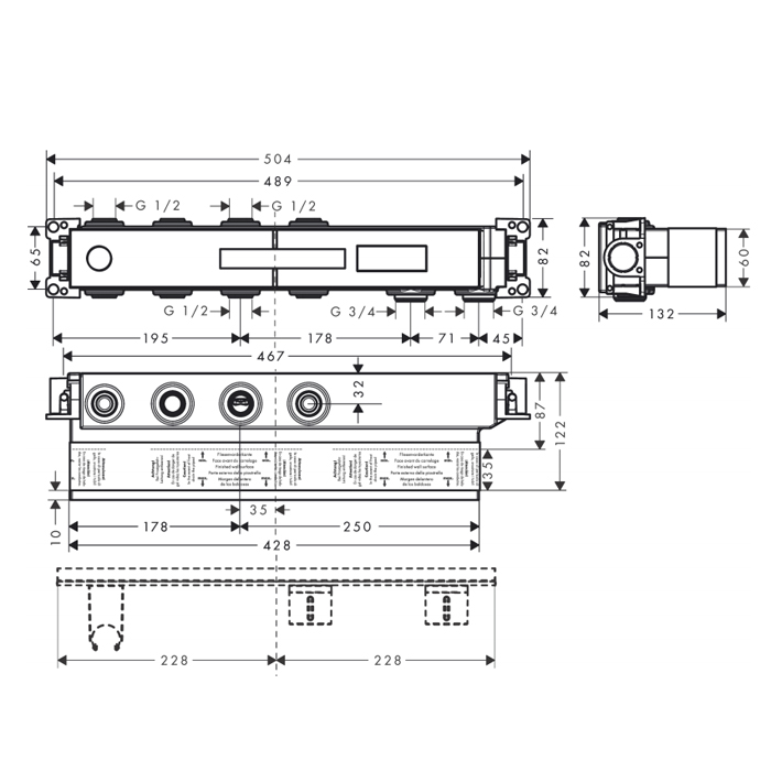 Axor Скрытая часть для термостата Select, для 2 потребителей 18310180
