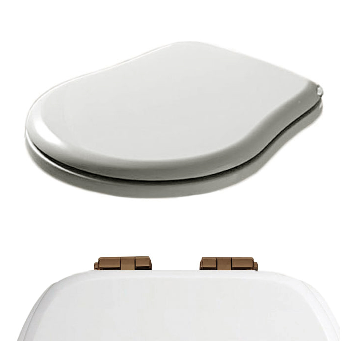 Kerasan Retro Крышка-сиденье для унитаза, крепление бронза, цвет: Bianco lucido 109301
