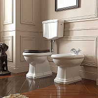 Kerasan Retro Крышка-сиденье для унитаза, с микролифтом, крепление золото, цвет: Noce massello 108740