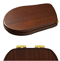 Kerasan Retro Крышка-сиденье для унитаза, с микролифтом, крепление золото, цвет: Noce massello 108740